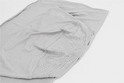 Women Soft One Piece Hijab Long Muslim Turban Islamic Full Head Scarf - color: Gray