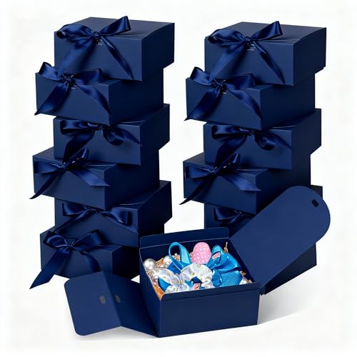 WLUSEAXI 12 Pack Small Gift Boxes with Lids for Presents, Blue Gift Boxes - color: Blue