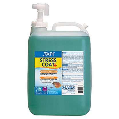 API STRESS COAT Aquarium Water Conditioner 5-Gallon Bottle - size: 640 fl oz, style: Aquarium Treatment without Pump