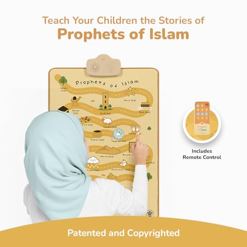 My Salah Mat Interactive Islamic Wall Art - Great Gift for Muslim Kids (Prophets of Islam) - style: Prophets of Islam