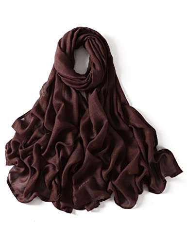 Txameru Women's Viscose Cotton Hijab Scarf - color: Coffee