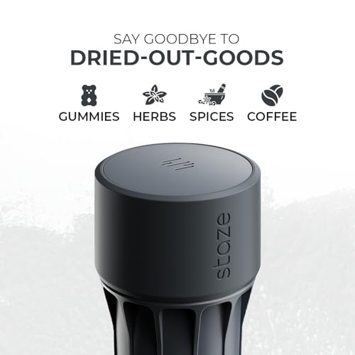 Staze Air Tight Smell Proof Container (148ml) – Vacuum Seal Jar with UV Protection, Waterproof Food Storage Canister, Portable Small Smell Proof Jar for Coffee, Herb, Spice & Gummies - Slate - color: SLATE