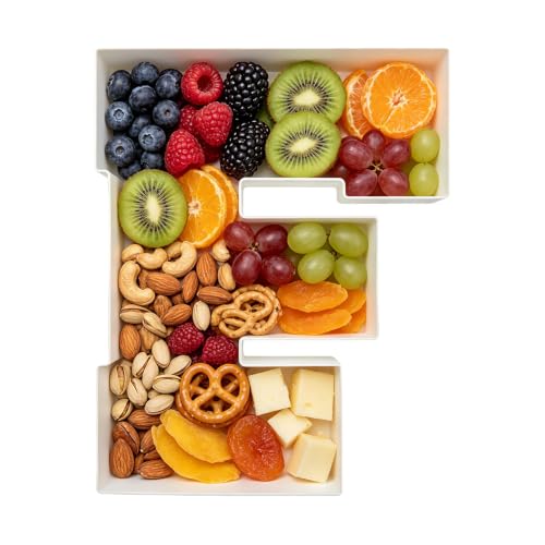 10 Inch Plastic Fillable Letter for Charcuterie, Party Table Centerpiece, Waterproof (F Style) - style: F Style
