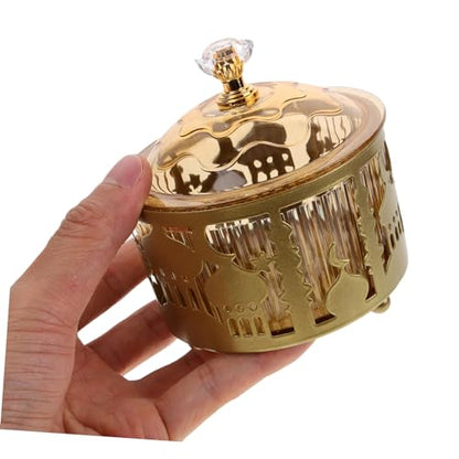 Ciieeo 2pcs Middle Eastern Eid Candy Serving Tray Elegant Snack Storage for Dried Fruits Treats for Ramadan Celebrations and Home Decor Gold Finish