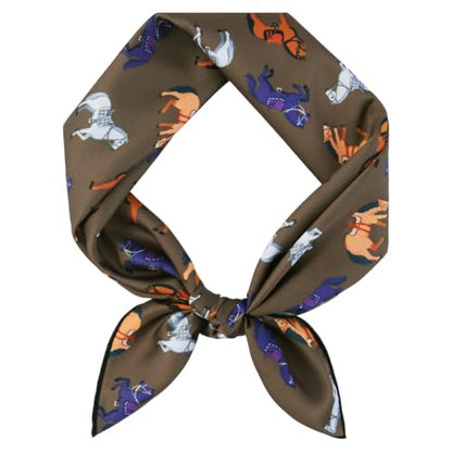 GERINLY Silk Hair Scarf Animal Print Leopard Neck Scarf Summer Neckerchief for Women Bag Purse Accessory - color: Multicolor