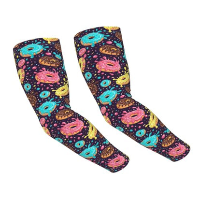 Arm Sleeves Outdoor Garden Sports Cooling Sun Sleeve for Women Men Farm - color: Donut