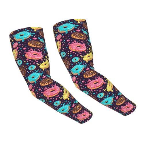 Arm Sleeves Outdoor Garden Sports Cooling Sun Sleeve for Women Men Farm - color: Donut