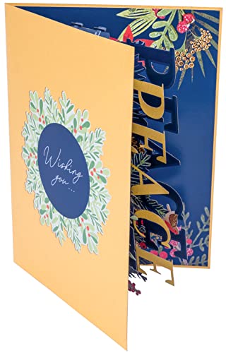 PopLife Wishing You Peace & Joy 3D Pop Up Handmade Greeting, Blank Merry Christmas Card, Small Stocking Present for Friends and Family, Holiday Wishes - color: Wishing You Peace & Joy