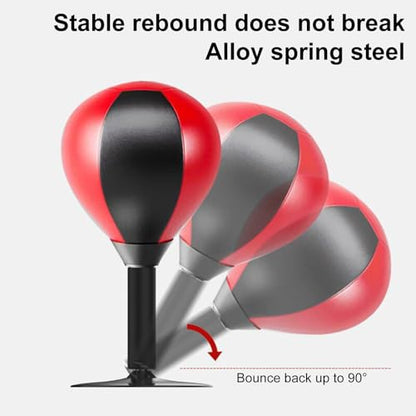 Desktop Punching Bag with Suction Cup, Upgraded Spring Desk Punching Rage Bag Stress Buster Boxing Ball Funny Stress Relief Gift Heavy Duty Stress Relief Ball for Kids