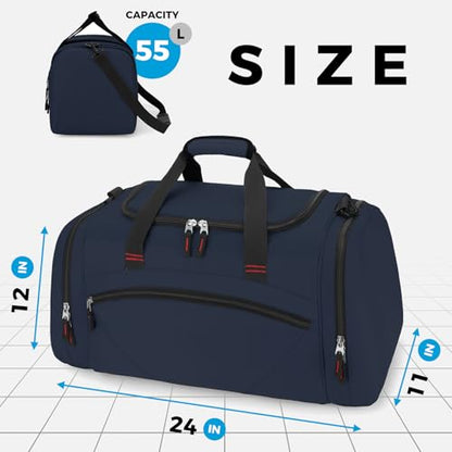 Uarition Mens Gym Bag, 55L Large Sports Duffle Bags, Workout Bags Lightweight, Navy Blue - color: Navy Blue