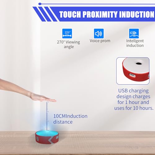 Agility Training Lights, Reaction Training Light of 6PCS Sport Agility Light USB Charging, Last 10 Hours, 10cm Height Sensing Distance, 4 Light Color, 4 Mode, 270 Degree Viewable Angle