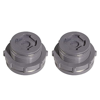 Ququyi 1.25 Inch PVC Bulkhead Water Tank Connector Adapter Fitting with Plugs Thru-Bulk Pipe Fitting for Rain Barrels, Aquariums, Ponds(Set of 2) - size: 1.25"-2pcs