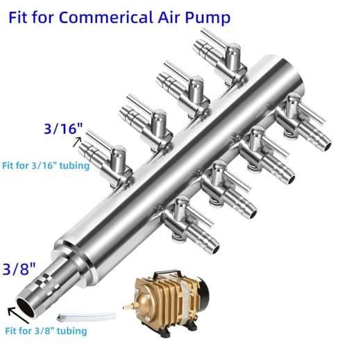AQUANEAT Aquarium Control Valve, Fish Tank Air Valve, Air Flow Distributor Splitter for Commerical Air Pump Accessories(Large 8 Way) - size: Large