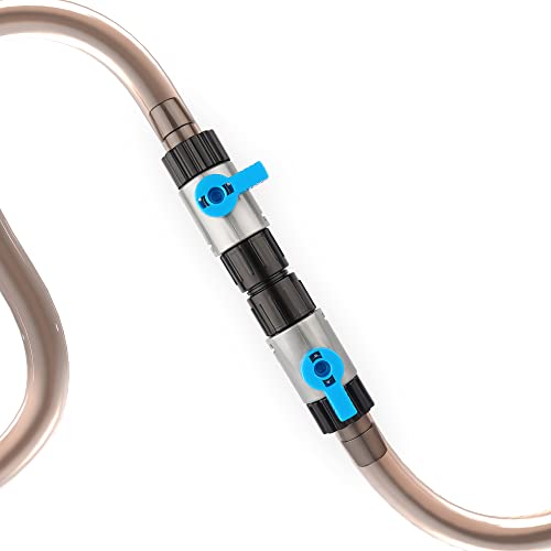 Double Tap Connector for Aquarium Canister Filter Hose 16/16mm Valve | Quick-release shut-off for filter hoses - size: 1 PCS