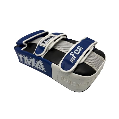 TMA Muay Thai Pad for Training, Curved Kickboxing Kicking Strike Shield, Coaching Kick Boxing, MMA, Martial Arts, Karate, Taekwondo, Punching, Foot and Elbow Target (1 Pcs Sold AS Single) - color: Blue/Black