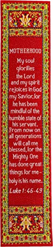 Motherhood, Woven Fabric Christian Bookmark, They Will Call Me Blessed, Silky Soft Luke 1:46-49 Flexible Bookmarker for Novels Books and Bibles, Traditional Turkish Woven Design, Memory Verse Gift - color: Motherhood, size: Single