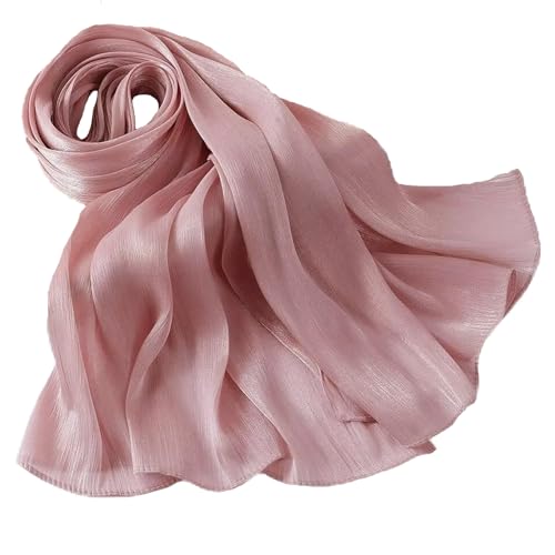 Women Premium Hijab Head Scarf Lightweight Shimmer Scarves Crepe Wedding Shawls and Wraps for Evening Dresses Shiny - color: Deep Pink 12#