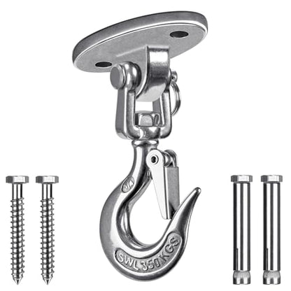 SELEWARE Heavy Duty 1000LB Capacity Stainless Steel Ceiling Swing Mount 360 Swivel Swing Hooks for Aerial Yoga Hammock Chairs Porch Swing Punching Bags - color: C: 360° Swing Hanger ( 1 Pack )