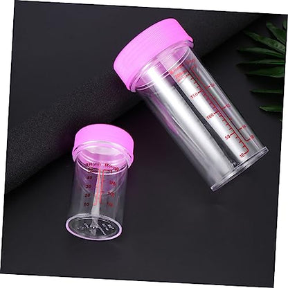 Clear Plastic Measuring Cups Set Scale Measuring Cup with Leak-Proof Lids 100Ml and 300Ml Reusable Beaker Cups for Laboratory Painting - color: Red