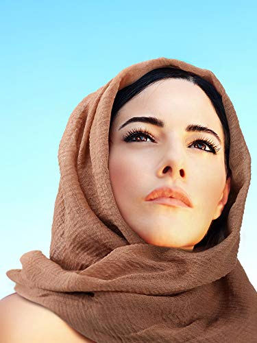 Geyoga 6 Pcs Women Scarf Shawl Hijab Scarves Cotton Crinkle Hijab for Women Blend Shawl Crinkle Wrap Head for Seasons - color: Pastel Tones