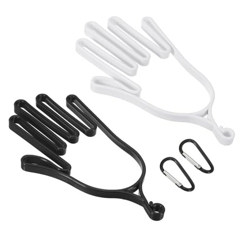 PATIKIL Golf Gloves Stretcher, Plastic Keeper Support Rack Holder Dryer Hanger Frame with Hanging Hook - color: White/Black