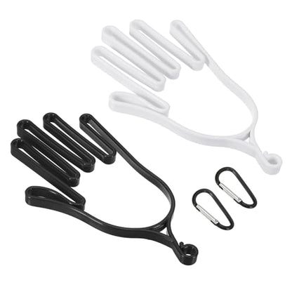 PATIKIL Golf Gloves Stretcher, Plastic Keeper Support Rack Holder Dryer Hanger Frame with Hanging Hook - color: White/Black