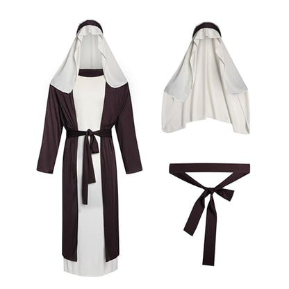Adult Men's Jesus Joseph Biblical Costume Halloween Shepherd Easter Play Robe Set for Religious Events - size: Large