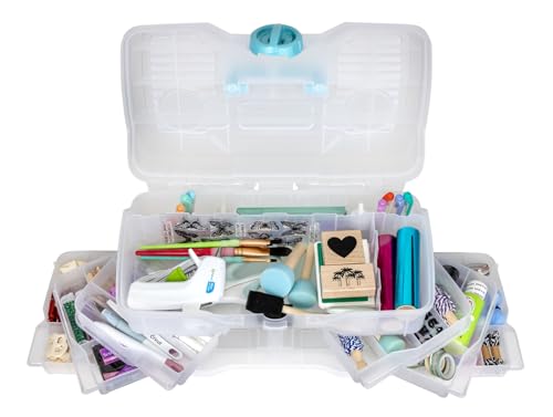 Clear Plastic Organizer - ArtBin - Small Parts Organizer - for DIY Arts & Crafts Storage Boxes & Organizers, Sewing Storage - Storage Box with Compartments, Project Box - Large (6 Pivot Trays) 6963PB - style: Large (6 Pivot Trays)