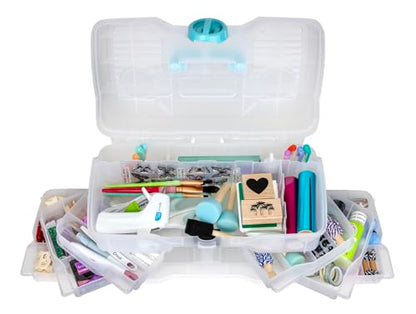Clear Plastic Organizer - ArtBin - Small Parts Organizer - for DIY Arts & Crafts Storage Boxes & Organizers, Sewing Storage - Storage Box with Compartments, Project Box - Large (6 Pivot Trays) 6963PB - style: Large (6 Pivot Trays)