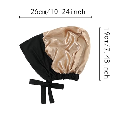 Yeieeo Women's Satin-Lined Tie Closure Hijab Undercap Non Slip,Premium Jersey Muslim Daily Wear Inner Headscarf Cap - color: Black