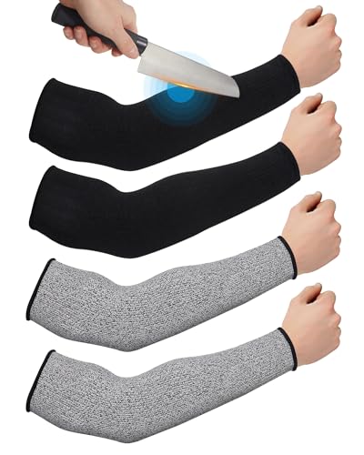 Geyoga 2 Pairs Arm Sleeves Guards Skin Protectors,Medium,Hppe,Black, Gray - color: Black, Gray, size: Medium, style: Hppe