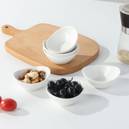 UIBFCWN Dipping Sauce Bowls Ceramic, 1.7 Oz Ceramic Dipping Bowls, Small Soy Sauce Dishes, Mini Serving Bowl for Side Dishes Sushi ketchup Charcuterie, 12 Pack - color: Oval, size: 12 Pack