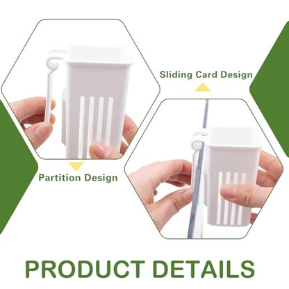 4 PCS Aquarium Plant Holder, Hanging Aquatic Planted Pot, White Hydroponic Plants Cups Aquaponic Basket, Aquascape Accessories Decorations, 1.97 x 1.77 x 3.74 Inch