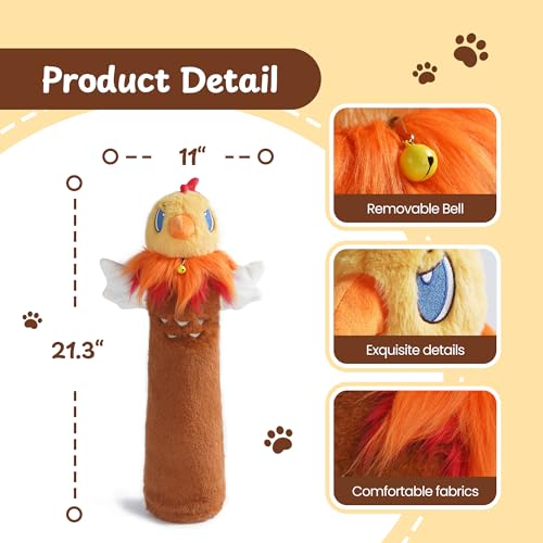 Cat Wrestling Glove, 22 inch Cat Puppet Wrestler with 3 Catnip Pouches & 3 Layer Resistant Protection, Interactive Cat Toy with Removable Bell for Boredom Relief & Mental Stimulation, Chicken - color: Chicken