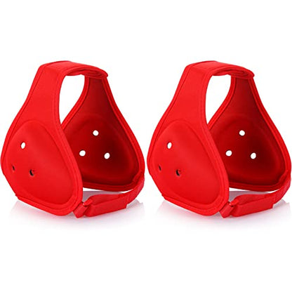 Jerify 2 Pcs Wrestling Headgear for Kids Youth Soft Grappling Headgear Wrestling Adjustable Ear Guard Protective(Red) - color: Red