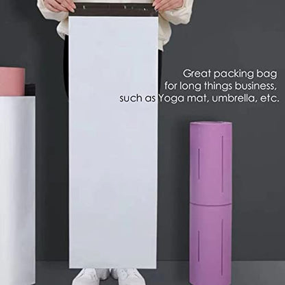 Poly Mailers Long Shipping Bags 12x43 Inch 50 Pack Envelopes Bag for Unique Items Storage Packaging, White Self Sealing Waterproof Mailing - size: 12x43 Inches