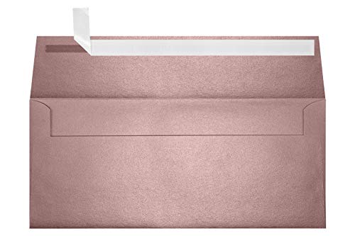 LUXPaper #9 Slimline Invitation Envelopes | Peel & Press | 3 7/8" x 8 7/8" | Misty Rose Metallic - Sirio Pearl | 84lb. Text | 50 Qty - color: Misty Rose Metallic, size: 50 Qty.