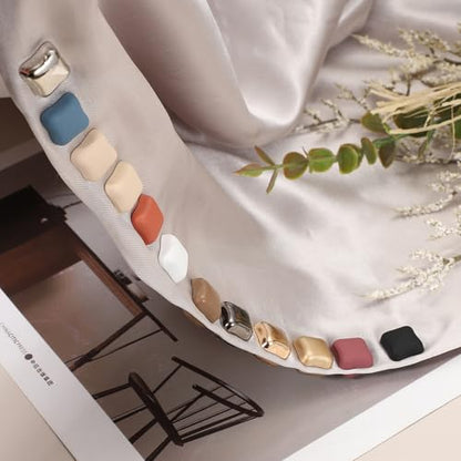 Hijab Magnetic Pins, Strong Hijab Pins Square Magnetic Buttons Pinless Headscarf Clips - Fitting for (Clothing - Dress - Scarf - Women) 12 Pack & 0.4 in & Khaki - color: Khaki