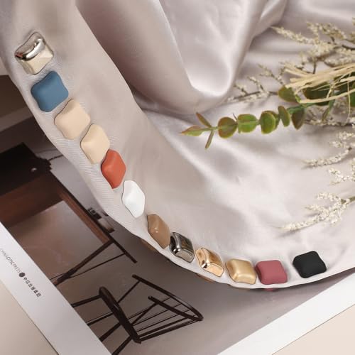 Hijab Magnetic Pins, Strong Hijab Pins Square Magnetic Buttons Pinless Headscarf Clips - Fitting for (Clothing - Dress - Scarf - Women) 12 Pack & 0.4 in & Black - color: Black