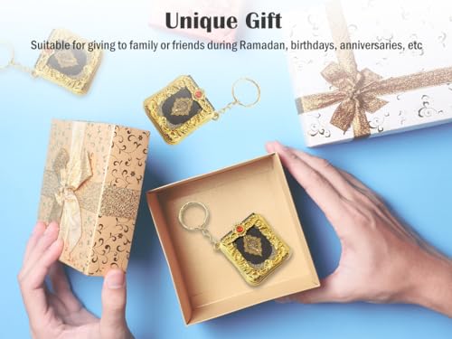 15PCS Mini Quran Keychain, Mini Islamic Keychain, Miniature Pendant Book Keyring, Small Muslim Keychains