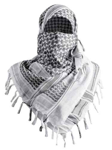 FREE SOLDIER Shemagh Keffiyeh Scarf for Men - color: Alabaster White