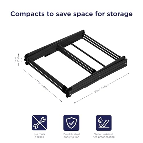 Black+Decker 3 Tier Expandable Collapsing Foldable Laundry Rack for Air Drying Clothing, Space Saving Heavy Duty Lightweight Metal Drying Rack, Black - color: Black