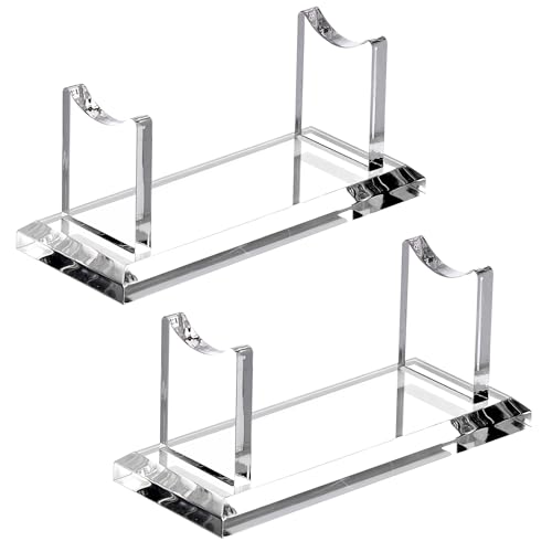 SANRUI 2 Pack Acrylic Pen Holder Display Stand, Fountain Pen Pencil Makeup Brush Rack, Ballpoint Pen Showholder, Paintbrush Drying Rack Organizer Desk for Home School Office or Store Use - style: 2PCS 1 Tier