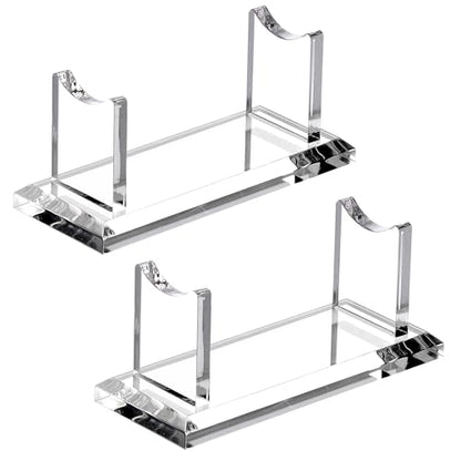 SANRUI 2 Pack Acrylic Pen Holder Display Stand, Fountain Pen Pencil Makeup Brush Rack, Ballpoint Pen Showholder, Paintbrush Drying Rack Organizer Desk for Home School Office or Store Use - style: 2PCS 1 Tier