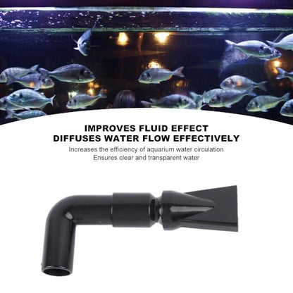 Black Plastic Aquarium Water Outlet Rotatable Elbow Pipe Fitting Fish Tank Nozzle Duckbill Sprinkler Aquarium Canister Filter(L) - size: L