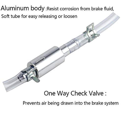Brake Bleeder Hose- One Way Check Valve Tube Bleeding Tool Kit for Motorcycle Clutch