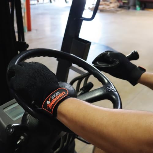 Liberty Safety 0915QBK OnyxWarrior Synthetic Mechanic Gloves | Hook & Loop Closure, G-Patch Palm, Durable Fit, Black Spandex| for Automotive, Construction, Maintenance, DIY (Pack of 1)