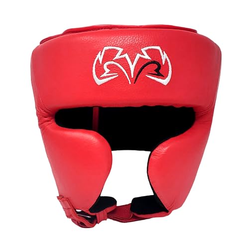 RIVAL Boxing RHG2 Hybrid Headgear - Ultra-Thin, Super-Sleek Design, Compact Training Style with Cheek Guards - color: Red, size: Small