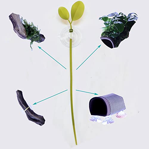 Aquarium Suction Cups and Leaf-Shaped Adjustable Cable Ties for Binding Moss Shrimp Dodging Nest, Suction Cups with Holes Aquarium Plants Holder (12)