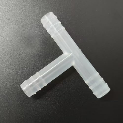 3 Way Tee Connector Equal Barbed T-Fitting 3 Way Hose Barb Adapter for Laboratory Biochemical Analytical Instruments Food Machinery Aquarium Equipment 100pc/pk (8.5mm 11/32'' 8T) - size: 8.5mm 11/32'' 8T